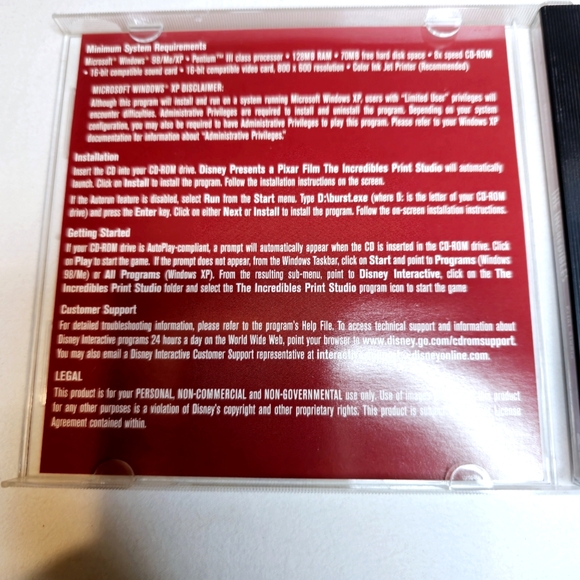 The Incredibles PC-CD Rom Print Studio, Walt Disney Pixar Computer Software - Picture 7 of 11